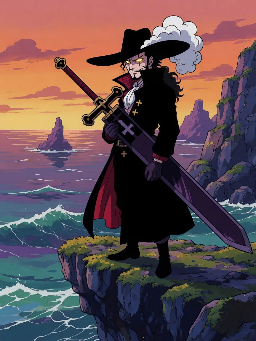 Fan illustration of Dracule Mihawk