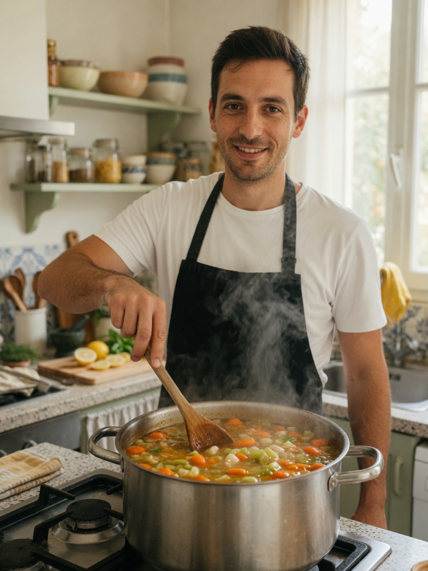 Soup simmering